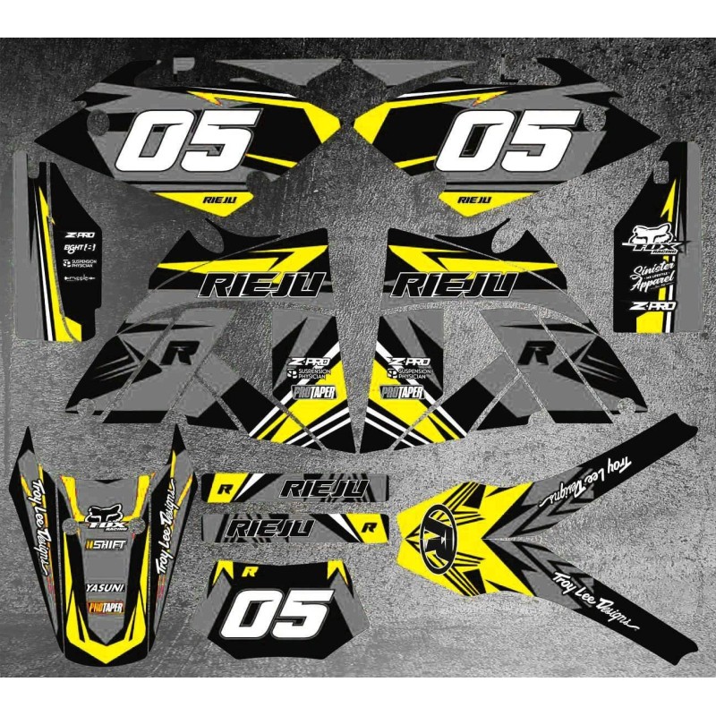 Rieju MRX 50 Decal Kit | High-Resistance 300-Micron Stickers | Custom Design Rieju MRX 50 Decal Kit | High-Resistance 300-Micron Stickers | Custom Design